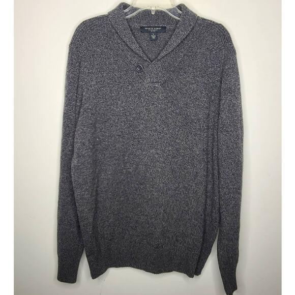 Pronto Uomo gray wool shawl lapel collar sweater - large - Picture 1 of 3